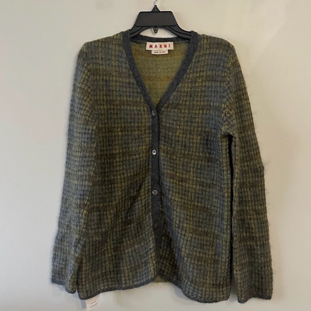 Marni Plaid Mohair/Wool Cardigan - IT 44